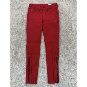 Rag & Bone Jeans Womens Size 27 Red PDF‎ Skinny Ankle Zip Mid Rise Stretch Denim